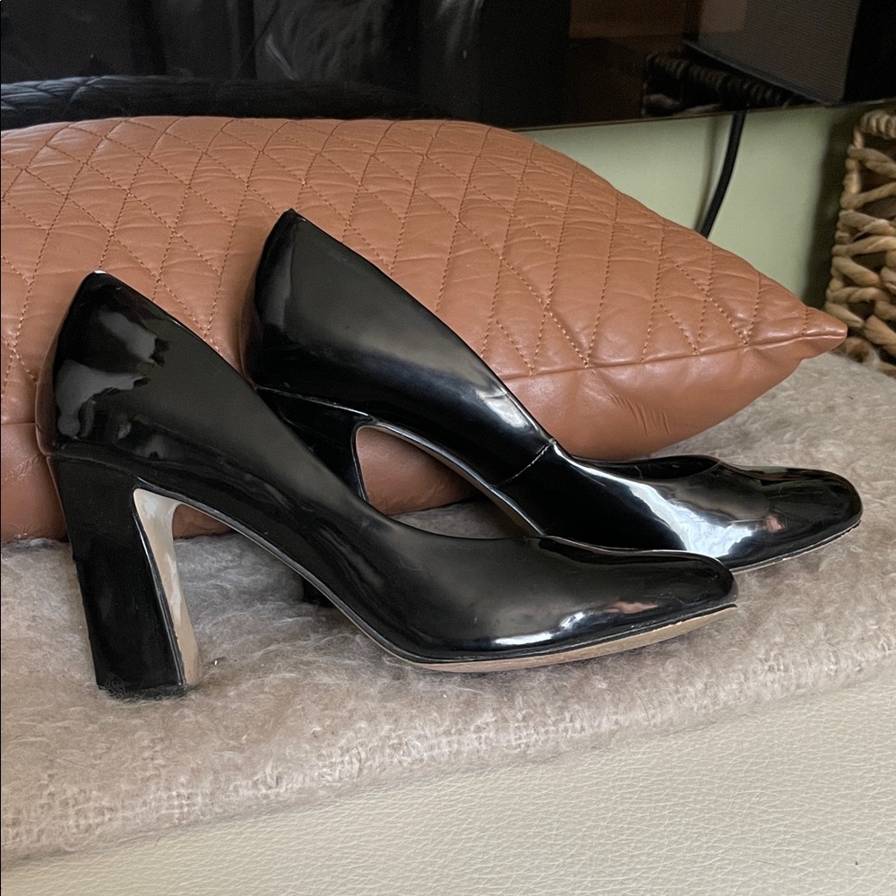Jessica Black Patent Leather Heels